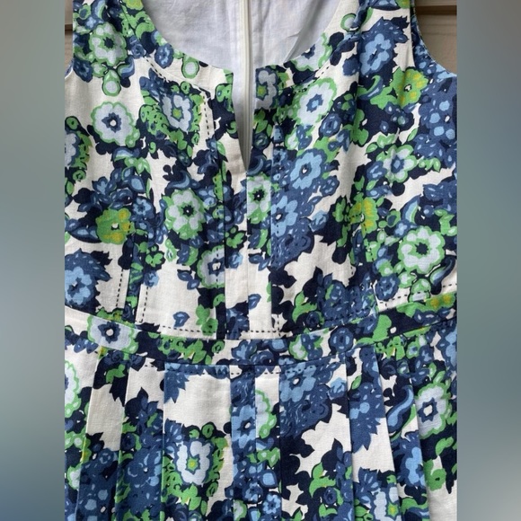 Tory Burch White Blue & Green Casual Dress - Picture 4 of 12